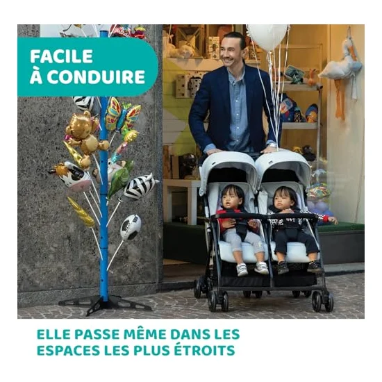 Autre vue de la poussette Chicco OHlalà Twin