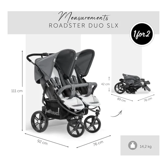 Autre vue de la poussette Hauck Roadster Duo SLX